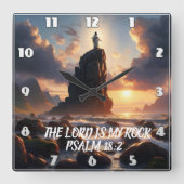 海での孤独この主は私の岩 スクエア壁時計 (正面)