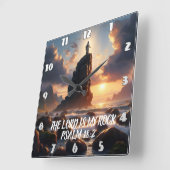 海での孤独この主は私の岩 スクエア壁時計 (傾斜)