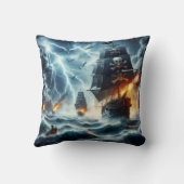海での海賊船との嵐の出会い|過去記事 クッション (裏面)