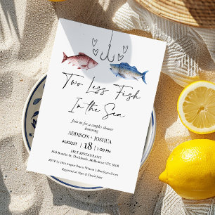 海での魚ふたり減る 結婚前のカップルシャワーのユーモア 招待状