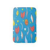 海でカラフル泳ぐ魚 バスマット (正面縦)