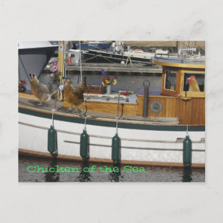 海でニワトリ – ユーモア ポストカード