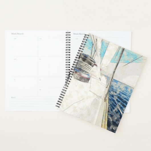 海で帆船のスケッチプランナー- 航海の プランナー手帳 (ディスプレー)