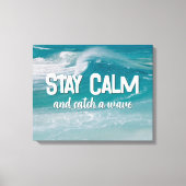 海で波の引用文を受ける キャンバスプリント (正面)