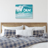 海で波の引用文を受ける キャンバスプリント (インサイチュ (寝室))