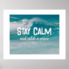 海で波の引用文を受ける ポスター