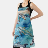 海で泳ぐイルカ エプロン (インサイチュ)