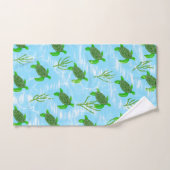 海で泳ぐウミガメ バスタオルセット (ハンドタオル)