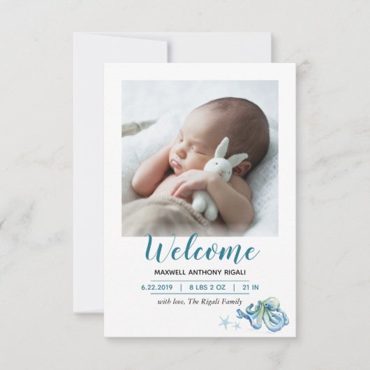 『海で生まれたというお知らせ』 出欠カード (正面)