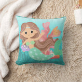 海で遊ぶ人魚 クッション (ブランケット)