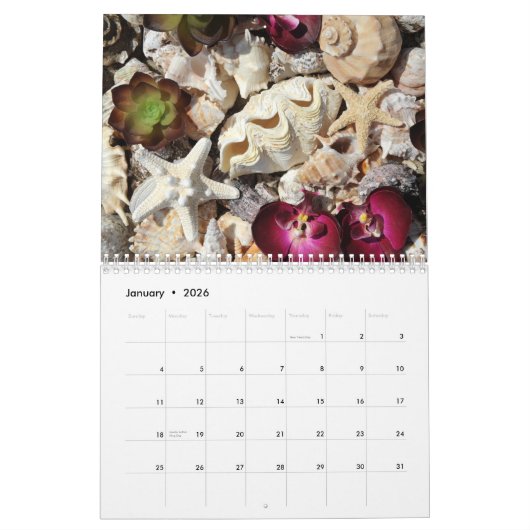 海で カレンダー (1月 2026)