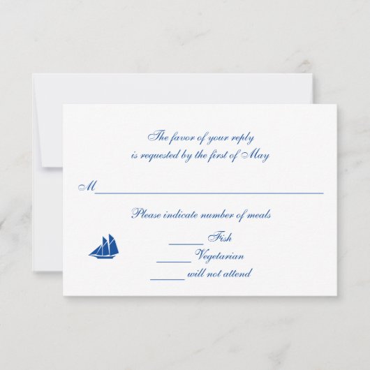 "海で" RSVP/Replyカード 出欠カード (正面)