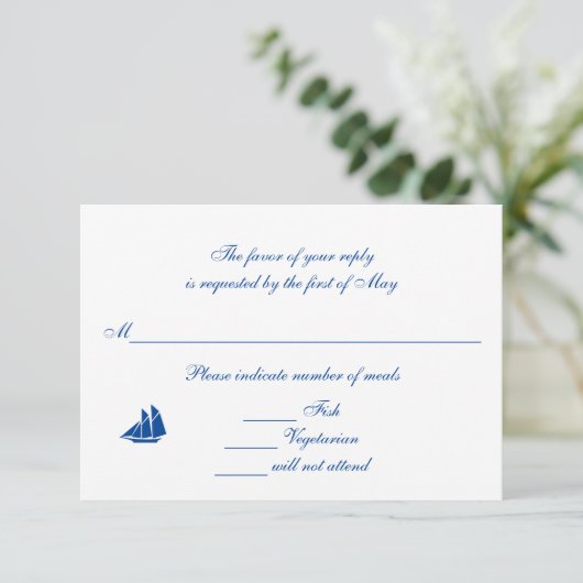 "海で" RSVP/Replyカード 出欠カード (スタンド正面)