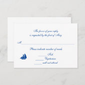 "海で" RSVP/Replyカード 出欠カード (正面/裏面)