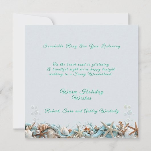 海とあいさつヒトデの貝真珠 カード (裏面)