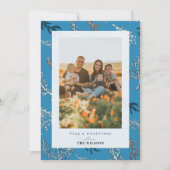 海とご挨拶 コーラルブルー ホリデー フォトカード 招待状 (正面)