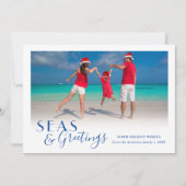 海とご挨拶 熱帯の海岸 ネイビー シーズンカード (正面)