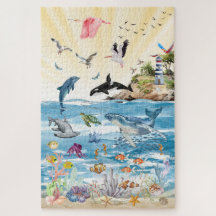 海とその周りの野生生物のパズル