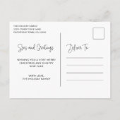 海とエレガントあいさつビーチ写真クリスマス シーズンポストカード (裏面)