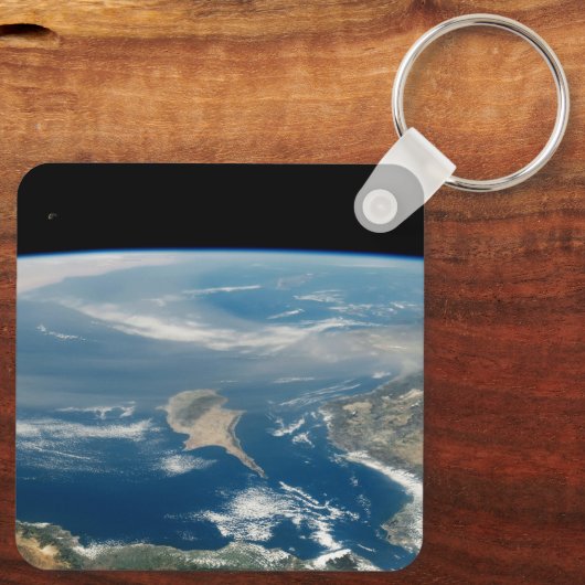 海とキプロス地中海の島の上のほこり キーホルダー (裏面)