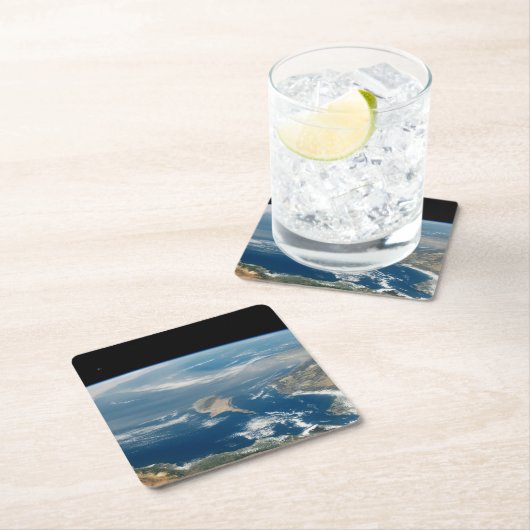 海とキプロス地中海の島の上のほこり スクエアペーパーコースター (インサイチュ)