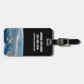 海とキプロス地中海の島の上のほこり ラゲッジタグ (正面横)