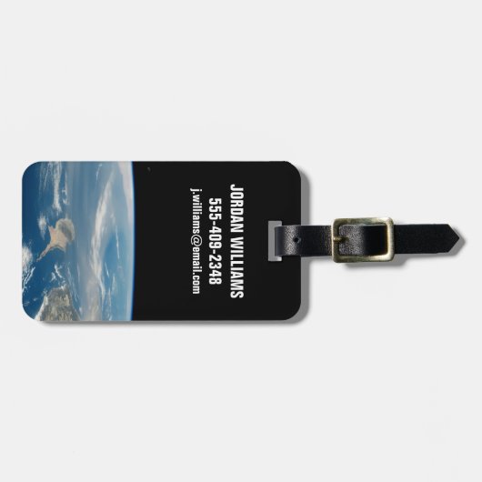 海とキプロス地中海の島の上のほこり ラゲッジタグ (正面横)