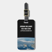 海とキプロス地中海の島の上のほこり ラゲッジタグ (正面縦)