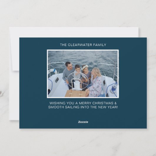 海とクリスマスの挨拶 帆船でのクリスマス シーズンカード (裏面)