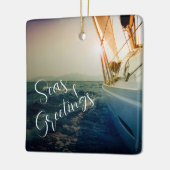 海とクリスマス航海のの挨拶 セラミックオーナメント (左)