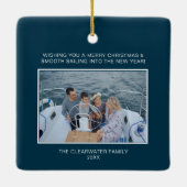 海とクリスマス航海のの挨拶 セラミックオーナメント (裏面)