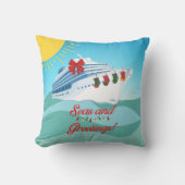 海とグリーツクルーズクリスマス クッション (正面)