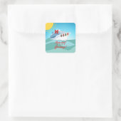 海とグリーツクルーズクリスマス スクエアシール (バッグ)