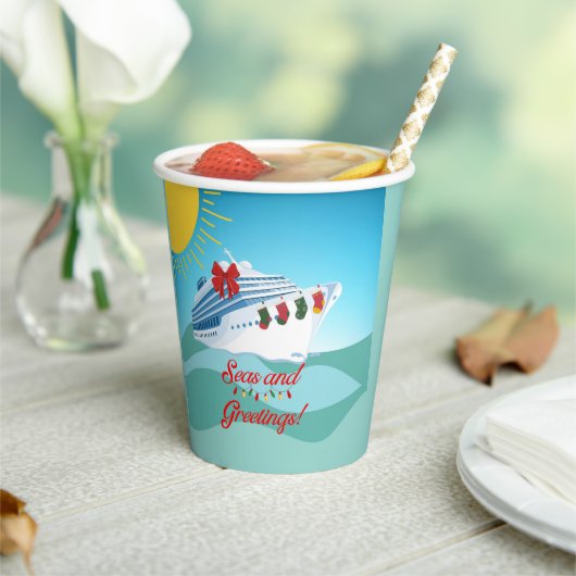 海とグリーツクルーズクリスマス 紙コップ (インサイチュ)