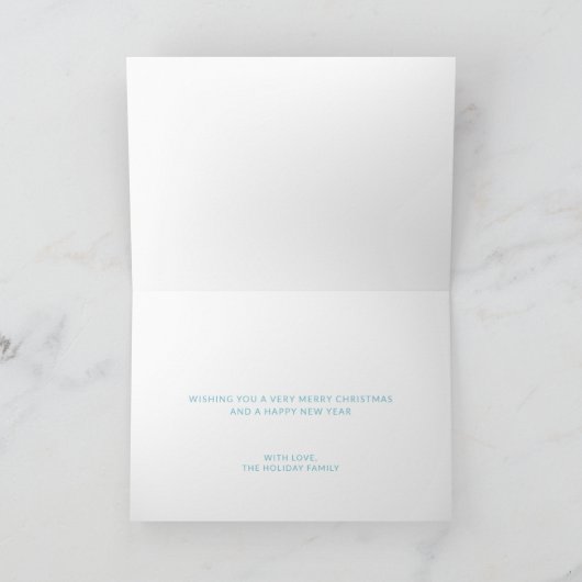 海とグリーティングアクアバケーションフォトクリスマス シーズンカード (内部)