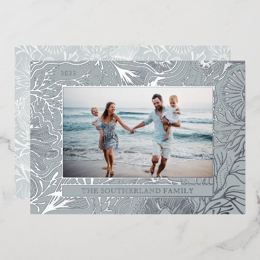 海とグリーティングオーシャンマリンライフ写真 箔シーズンカード (正面/裏面)