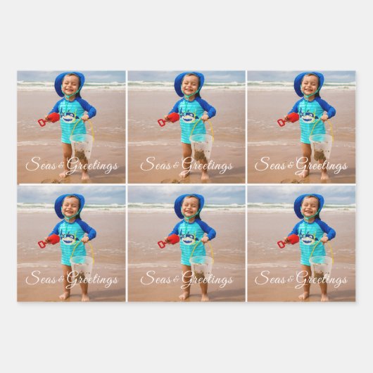 海とグリーティングコスタールブルーコーラル写真 ラッピングペーパーシート (正面)