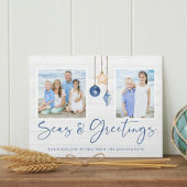 海とグリーティングコースタルウッドホリデーフォト シーズンポストカード
