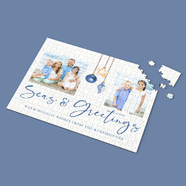 海とグリーティングコースタルウッドホリデーフォト ジグソーパズル