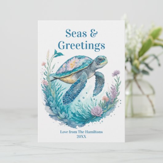 海とグリーティングコースタルクリスマスウォーターの色 シーズンカード (スタンド正面)