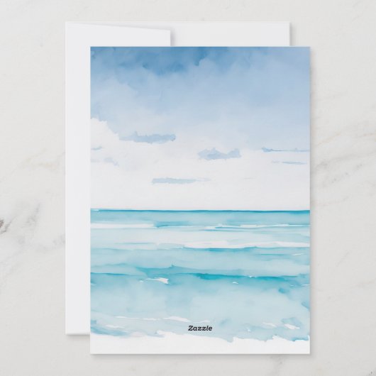 海とグリーティングコースタルクリスマスウォーターの色 シーズンカード (裏面)