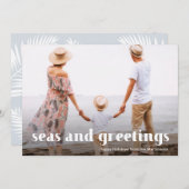 海とグリーティングコースタルクリスマスフォトカード (正面/裏面)