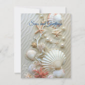 海とグリーティングスターフィッシュピンクコーラルパール カード (正面)