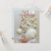 海とグリーティングスターフィッシュピンクコーラルパール カード (正面/裏面インサイチュ)