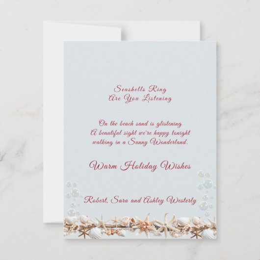 海とグリーティングスターフィッシュピンクコーラルパール カード (裏面)