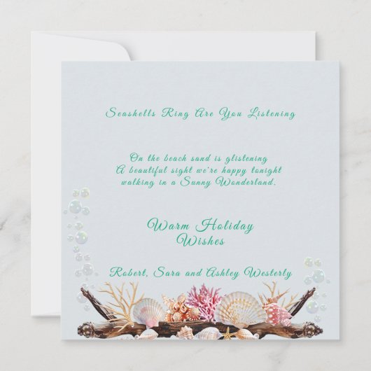 海とグリーティングヒトデの貝真珠シーフォーム カード (裏面)