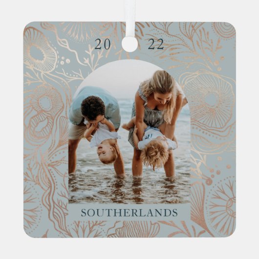 海とグリーティング海海洋ライフアーチフォトフレーム メタルオーナメント (裏面)