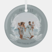 海とグリーティング海海洋生物フォトフレーム ガラスオーナメント (正面)