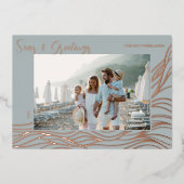 海とグリーティング オーシャンマリンライフ ウェーブス フォト 箔シーズンカード (正面)