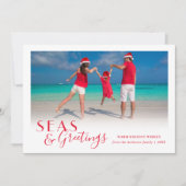 海とグリーティング 熱帯の海岸 赤 シーズンカード (正面)